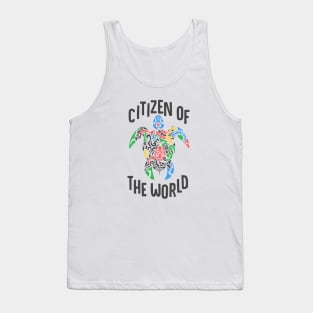 Citizen of the world Global turtle Tank Top